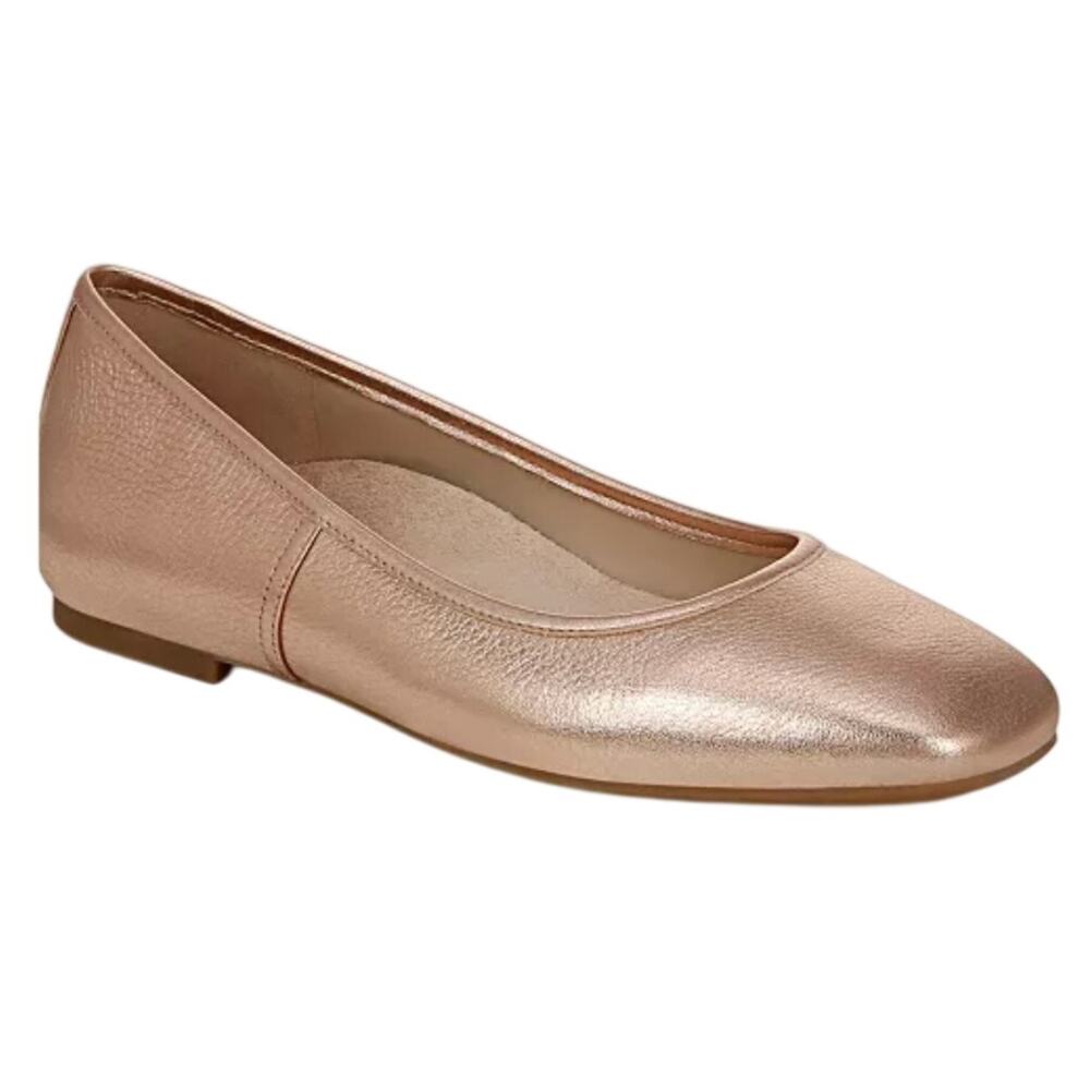 VIONIC Womens Orinda 2 Flats in Rose Gold Leather, Size 8